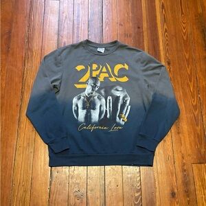 Hip hop 2Pac Graphic Men's Sweater - Black and Gold